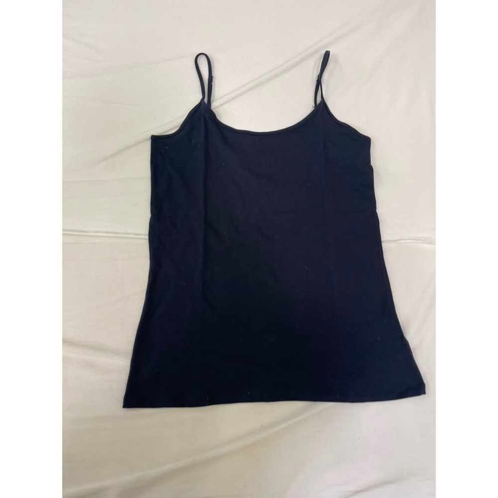 Amazon Essentials Womens Black Adjustable Spaghetti Strap Camisole Tank Top L